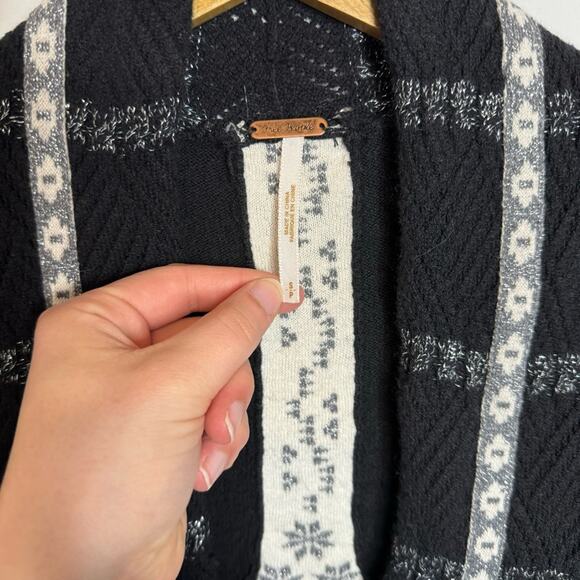 Free People Wool Knit Glitter Button Down Cardigan Sweater Size Small - Picture 4 of 7